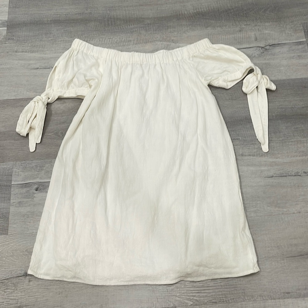 SMALL LULUS STRAPLESS LINEN DRESS